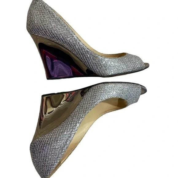 Authentic Jimmy Choo Wedge Metallic - Picture 4 of 5